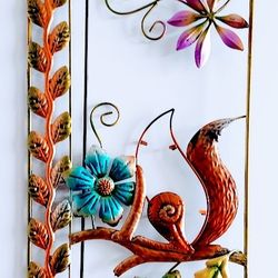 Bejeweled Display Bird w/Stained Glass Welcome Signs & Wall Art 22" H