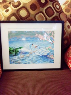 Completed diamond painting 5D with frame .