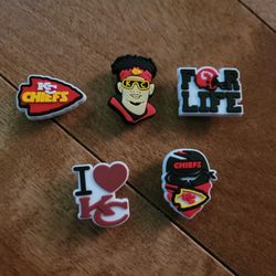 Lot Of 5 Croc Charms Kansas City Chiefs 