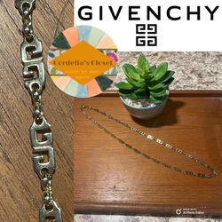 VINTAGE Givenchy Gold Luxury Logo Classy Elegant 24” Necklace 100% Authentic!