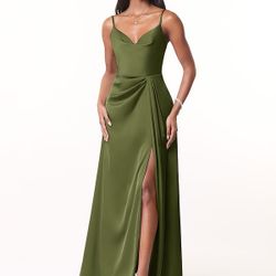  Olive Green Bridesmaid Dress 