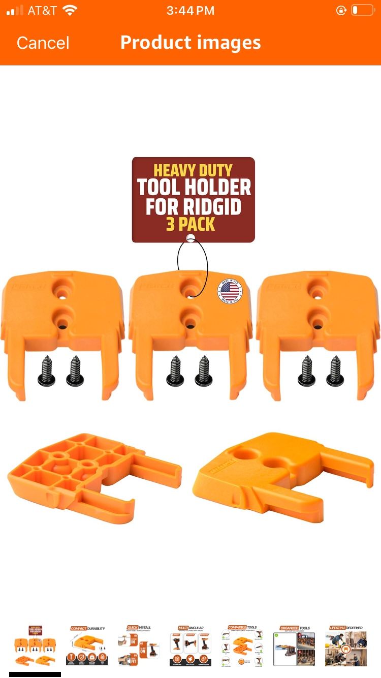 3 Pack Tool Holder for RIDGID 18v Cordless Tools - Snap Fit Drill Holder for RIDGID Tool