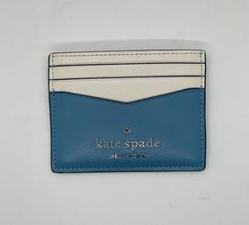 Kate Spade Light Blue And White Cardholder