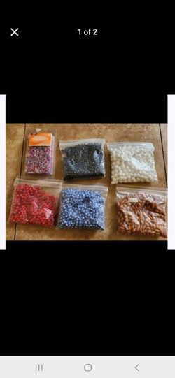 Mixed Craft Beads Lot – 6 Bags