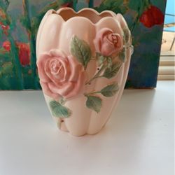 Fitz & Floyd Blushing Rose Vase 1987