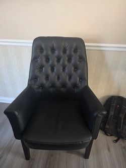 High Back Traditional Tufted Black Leather Side Reception Chair - by Flash Furniture