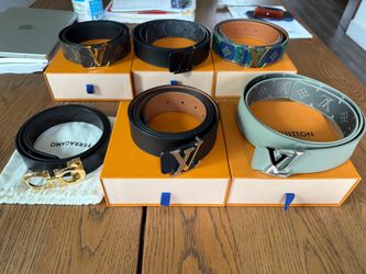 Men’s Louis Vuitton belts for sale, Gucci & Ferragamo