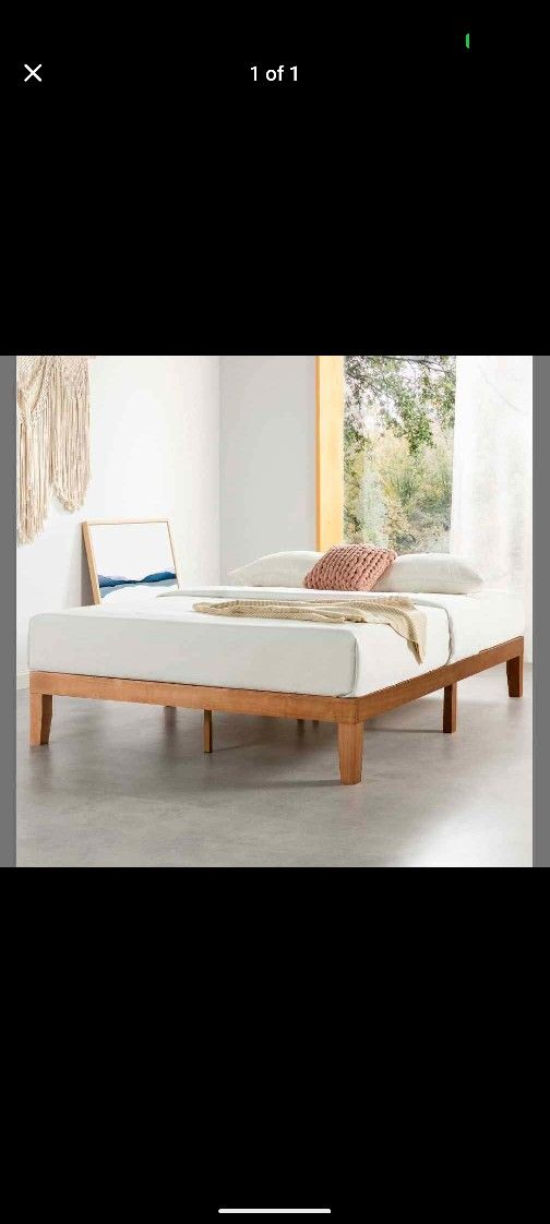 1 Full & 1 Queen Size Mellow Platform Bed Frame With Slats No Box Spring Needed