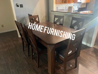 Furniture table with six chair