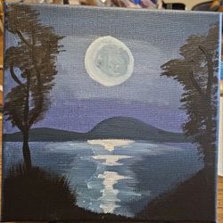 8x8 Hand-Painted Acrylic Canvas