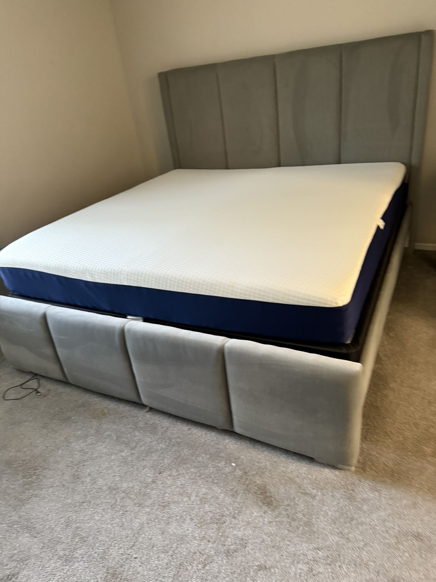 King Size Bed frame Mattress And Box Spring