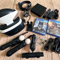 Good Condition Sony PlayStation VR1 US Launch Bundle + 2 Games + Case