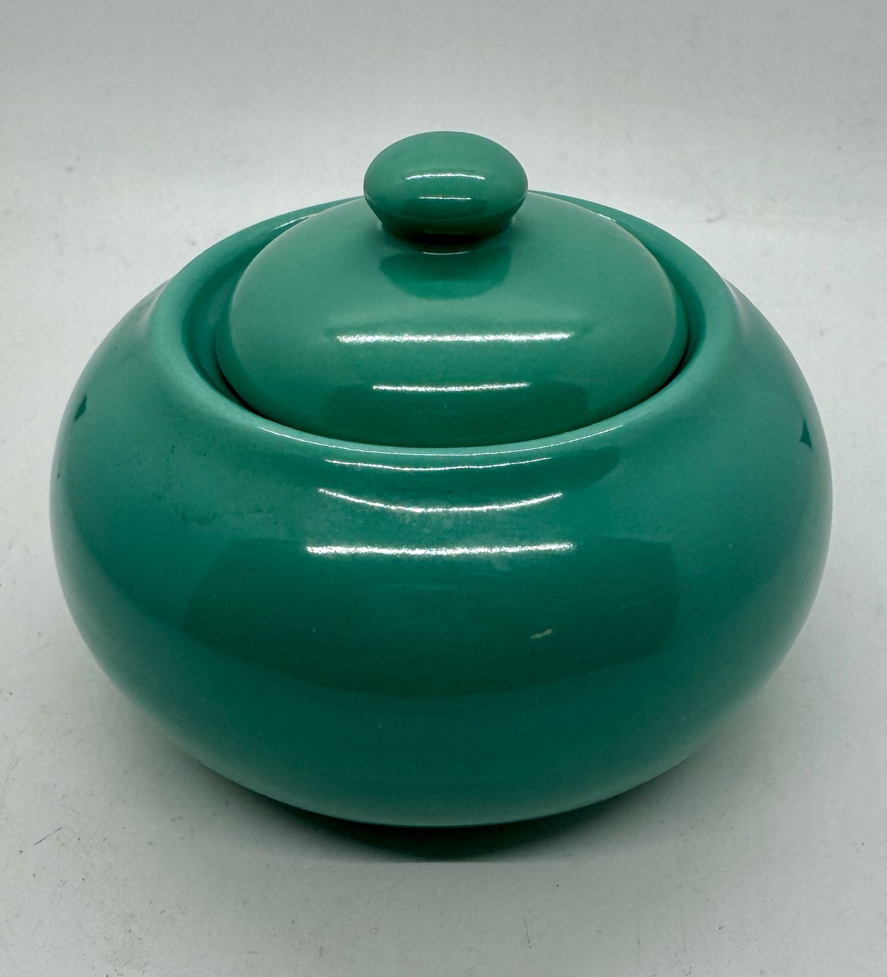 Vintage Ceramic Bowl with Lid Made In China for Himark Turquoise Blue 3.5” Tall.
