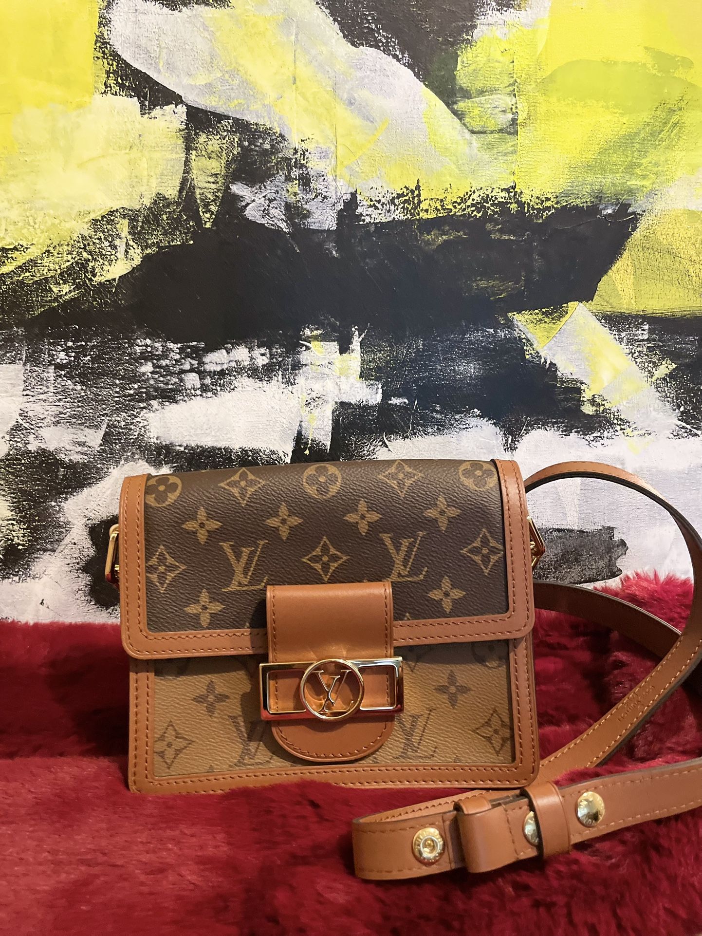 Louis Vuitton Women's Mini Dauphine Canvas Shoulder Bag