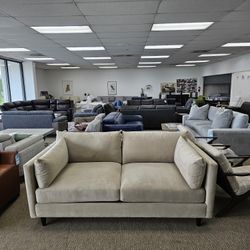 Fabric Sofa With Removable Cushions 