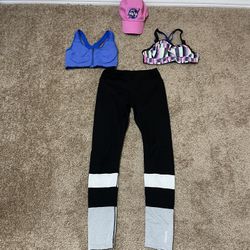 ALL 4pc Bundle XS Victoria’s Secret Reebok NASA Leggings Sports Bras & Cap