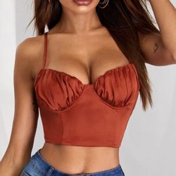Red Lace Up Top 