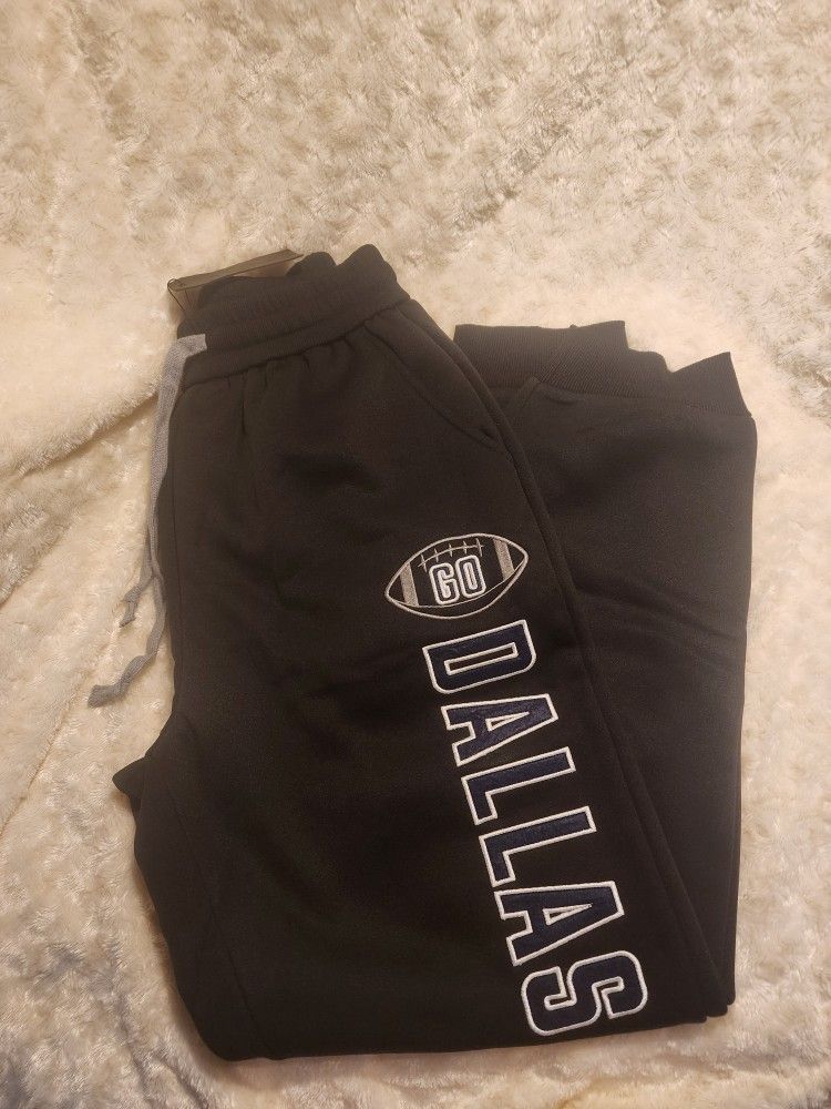 Youth LARGE Dri-fit Black Joggers #DALLAS