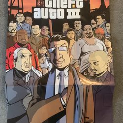 GTA 3 Poster From PS2 Case In Perfect Condition With Map On Back 