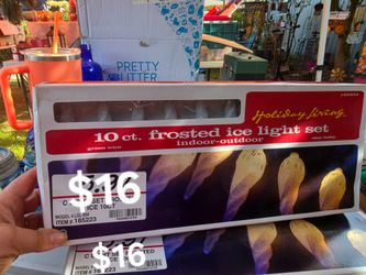 Vintage Frosted Icicle Lights Christmas Lights String Lights 10ct $16 ea