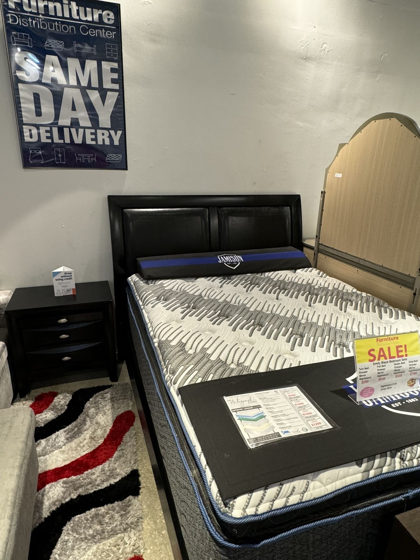 Emily Black bedroom set start at $799 with easy finance