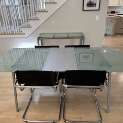 Dining Table with (4) Chairs and Console. 