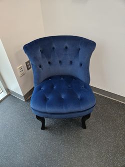 Blue Tufted Accent Chair