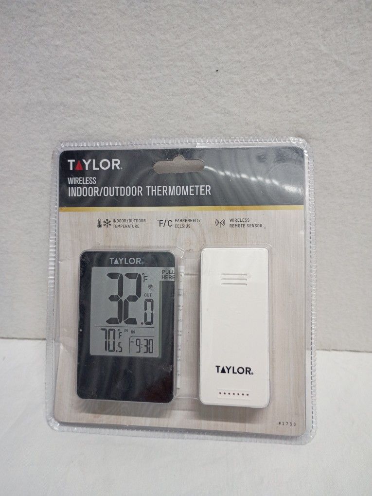 Taylor Wireless Digital Indoor Outdoor Thermometer, Easy to Read Numbers