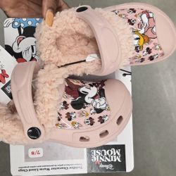 Disney Minnie Mouse Girls Winter Clogs – Size 7/8 – Pink (Brand New)

