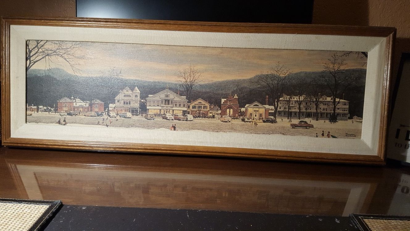 Norman Rockwell painting on canvas