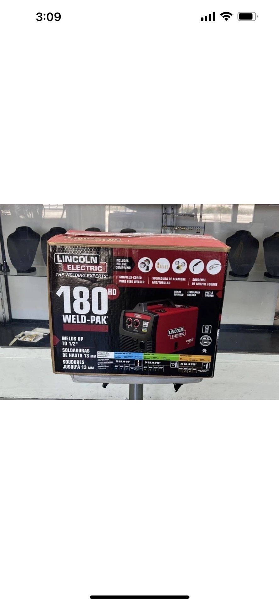 LINCOLN ELECTRIC 180HD WELD-PAK MIG/FLUX CORDED WIRE FEED WELDER K2515-1