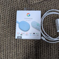 Google Chromecast 4K TV Blue w/ Ethernet Adapter