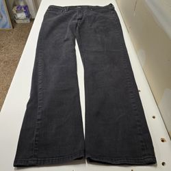Levi's 514 Straight Leg Mens Jeans Washed Black Stretch Denim W38 L32 38x32