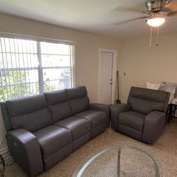 Electric Reclining Couch And Recliner Chair