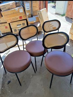 Set of 4 Cane Back Dining Chairs