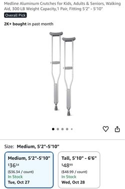 Medline aluminum crutches