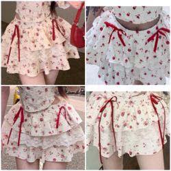 skirt with lace flowers