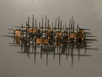 MC Modern Signed Brutalist Metal Wall Art