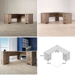 Solid Wood L-shaped Desk