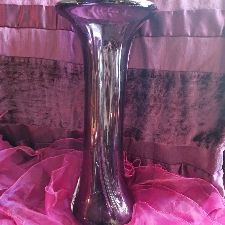 Purple Vase Glass Blown
