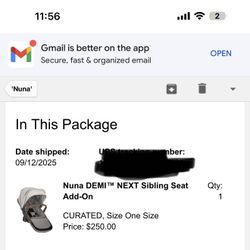BRAND NEW - NUNA DEMI NEXT SIBLING SEAT!!!