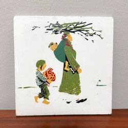Vintage Collectible Decorative Bet Yanai Israel Ceramic Tile
