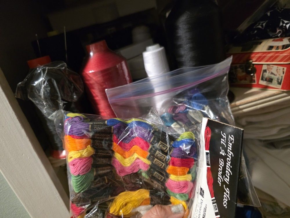 Sewing Yarn And Rolls Of Thread 