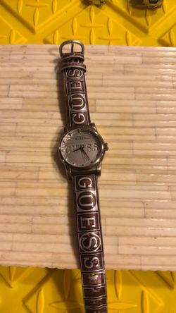 Guess Leather Band Imprinted Stone Look
