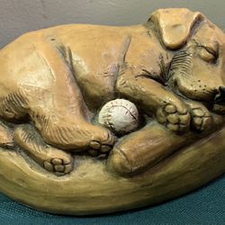 The Stone Bunny Sleeping Labrador Retriever Dog Baseball Sculpture #0272 Telle M. Stein 8.5"