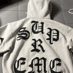 Supreme cut out zip up hooded sweatshirt