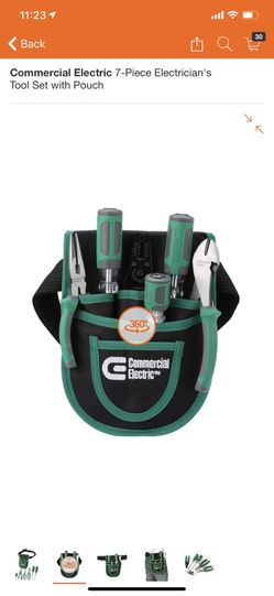 Comercial Electric 7 piece Electrician tool set with pouch