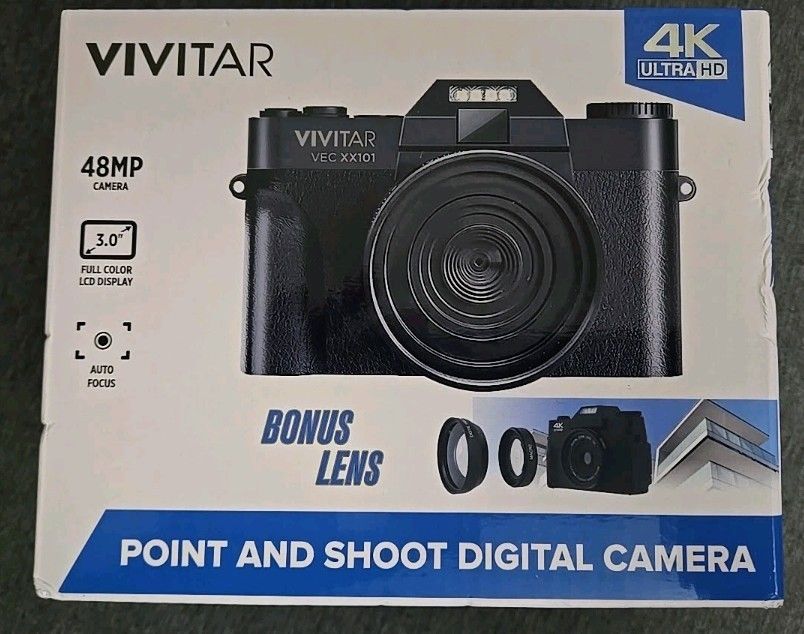 VIVITAR VEC XX101 4K Ultra HD 48mp Digital Camera, NEW & SEALED