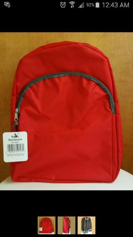 Backpack red feel bookbag new