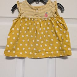 Carter's Yellow Polka Dot Kids Blouse Size 9 Months 